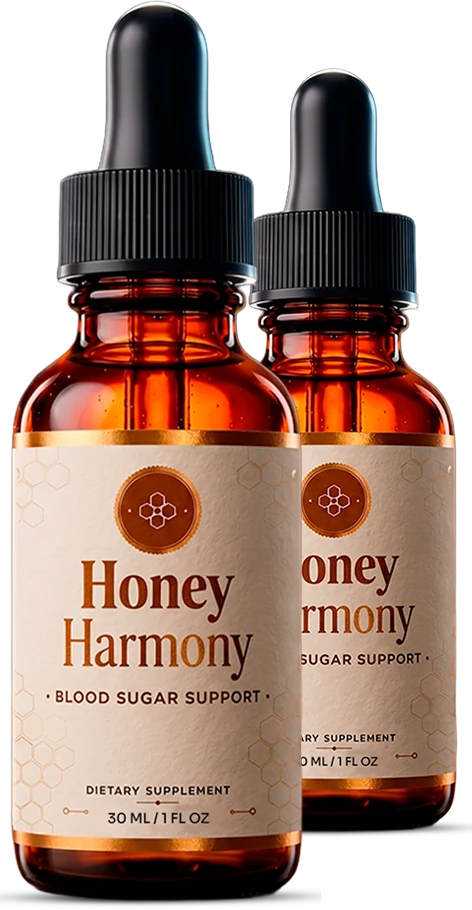 HoneyHarmony blood sugar support liquid drops bottle